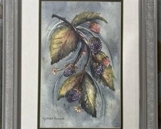 Blackberries Original Watercolor Painting by Jeanne Trammell