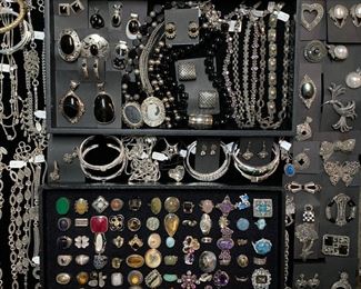 Sterling silver statement jewelry including pieces by Judith Jack, Judith Ripka, Lois Hill, Simon Sebbag, Tiffany and more, all 50% off!