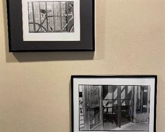 2 Black White Framed Photographs