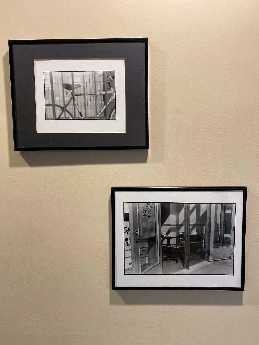 2 Black White Framed Photographs