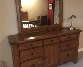 Dresser with Attached Mirror