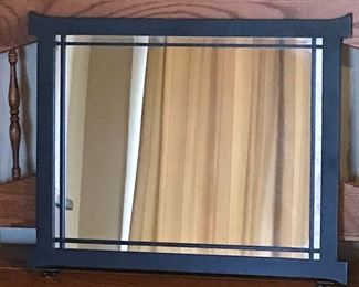 Mirror with Black Wood Trim