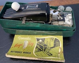 VTG Domestic Magic Key Buttonhole Worker with sewing box and instructions
