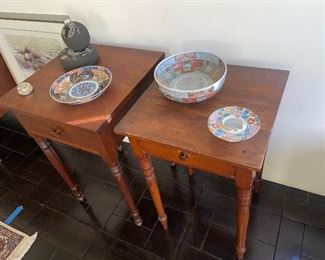 pair OLD side tables $245

