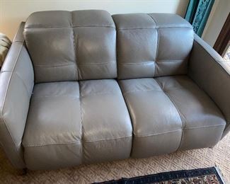 Grey Natuzzi leatherLoveseat double power recliner (owner says one side motor inop) original price $1250, asking $350 as is