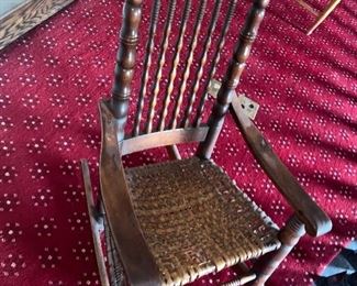 Lovely Rocker old Caned seat with ornate spindles $250