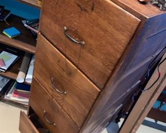 OLD wooden filing cabinet $125