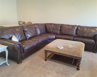 Large leather sectional sofa