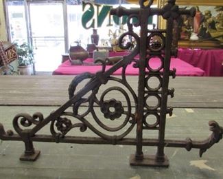 3 wrought iron decorative pieces. possibly corner brackets