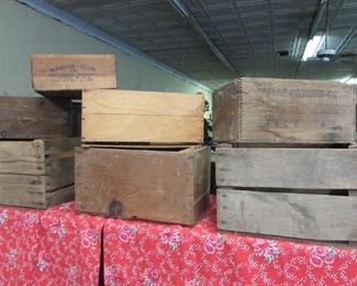 7 wooden crates