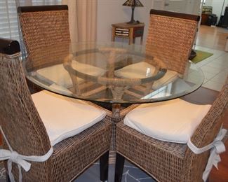This gorgeous breakfast table is in mint condition and can be purchase now. This table with four chairs is $450.00.  This table is not on site but please call if interested. 