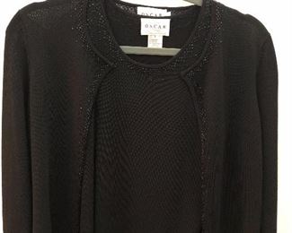 Oscar de la Renta - beaded sweater set - mint. Size petite - $150