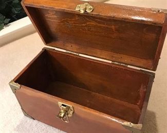Vintage wooden box with clasp closure