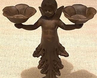 Cast iron angel candlestick holder, very cool!
