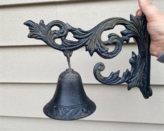 cast iron wall hanging bell, black
