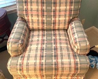 Pair of upholstered arm chairs by  SHUFORD.  Great condition and very comfortable!