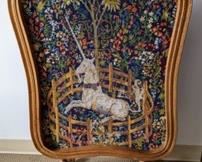Unicorn Needlepoint Tapestry Panel. Simply adorable piece featuring a beautiful variety of colors surrounding a wonderful mystical unicorn.

Measures 25.5” wide and 43” high.