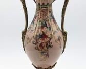 Beautiful Double Handled Porcelain Vase. Truly an elegant and lovely vase. 

Measures 18” high and 7” wide between the handles.