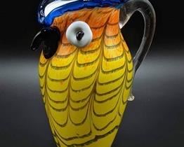 Vintage Murano Glass Owl Pitcher. Absolutely adorable pitcher! Measures 9.5” high and 5.5” in diameter at the top.