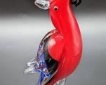 Beautiful Murano Glass Parrot. Adorable and colorful parrot sculpture measures 11” high and 3” wide at the base.