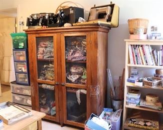 Antique Pine Pie safe , Quilt display cabinet 