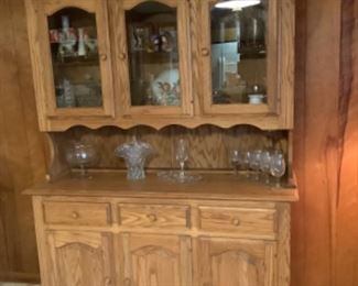 Mid century oak china cabinet