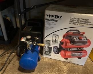 Husky 4 Gallon Oil-Free Portable Stacked Air Compressor New in Box