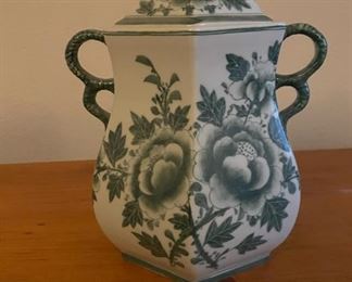 Vintage Green and White Pottery