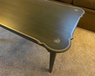 Hand Painted Green Coffee Table/Accent Table 