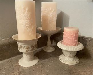 Various candles and candle holders