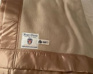 Vintage John Atkinson 100% Merino Wool Hope Chest Blanket