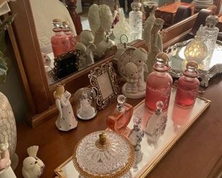 Perfume Bottles, Vintage Vanity Trays  
