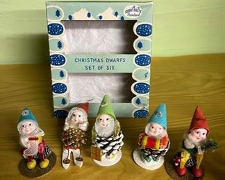 Vintage Christmas Shiny Brite Dwarfs Gnomes