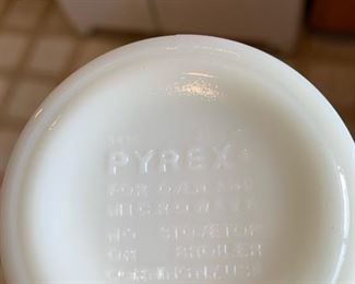 Set of 4 Vintage 1970's Pyrex Green Spring Blossom, Crazy Daisy, Milk Glass, D Handle Mugs