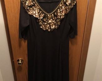 Vintage Black and Gold Dress