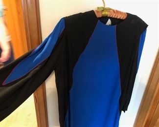 Vintage Black and Blue Dress