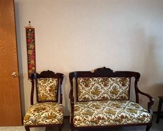 Vintage Love Seat and Chair
