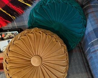Retro Round Pintuck Throw Pillows