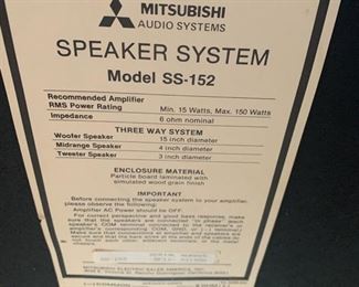 Vintage Tower 3 Way Mitsubishi Speaker SS-151