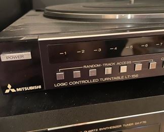 Mitsubishi Logic Controlled Turntable LT-156, Mitsubishi AM/FM Stereo Quartz Synthesizer Tuner DA-F76, Mitsubishi Stereo Integrated Amplifier DA-U156, Mitsubishi Auto Changer Double Cassette Deck DT-156, Mitsubishi Stereo Graphic Equalizer GA-156, Mitsubishi Compact Disc Player DP-107