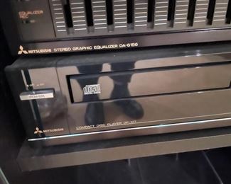 Mitsubishi Logic Controlled Turntable LT-156, Mitsubishi AM/FM Stereo Quartz Synthesizer Tuner DA-F76, Mitsubishi Stereo Integrated Amplifier DA-U156, Mitsubishi Auto Changer Double Cassette Deck DT-156, Mitsubishi Stereo Graphic Equalizer GA-156, Mitsubishi Compact Disc Player DP-107