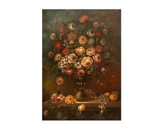 Full Bouquet, Oil on Canvas, 19th Century