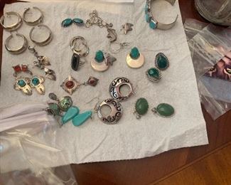We have so much jewelry turquoise gold silver bracelets necklaces rings