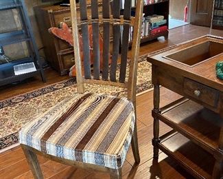 Henredon leather strap back chair