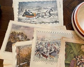 Vintage currier and Ives prints