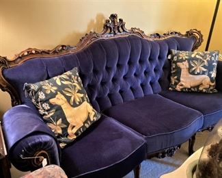 Gorgeous blue antique sofa