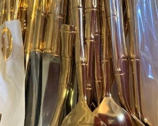 Bamboo style flatware - 46 pieces