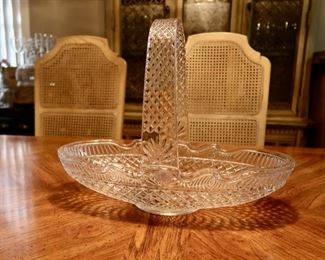 Heavy Crystal Cut Glass Basket
