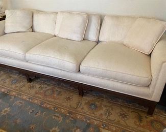 Sofa 90” Long. Wooden frame with Asian details