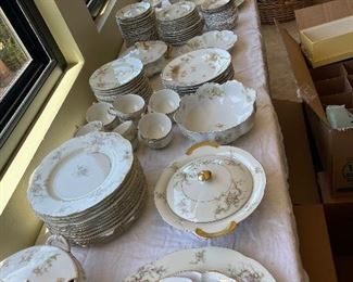 We have 4 sets of China - Royal Crown Derby Pinxton, Spode Christmas, Theodore Havialand Rosalinde - and one more! 